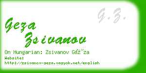 geza zsivanov business card